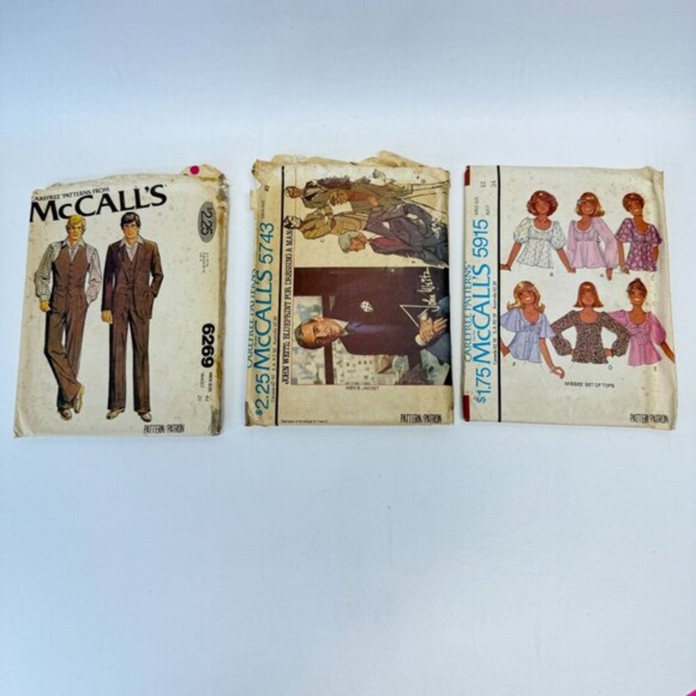McCalls Vintage Sewing Patterns‎ LOT Mens Womens 5915 5743 6269